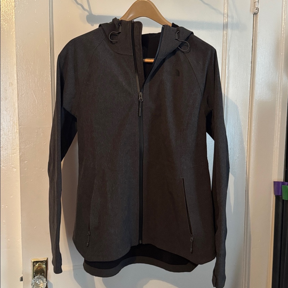 The North Face Women's Large Gray Apex Flex GoreTex All Weather Hooded Jacket